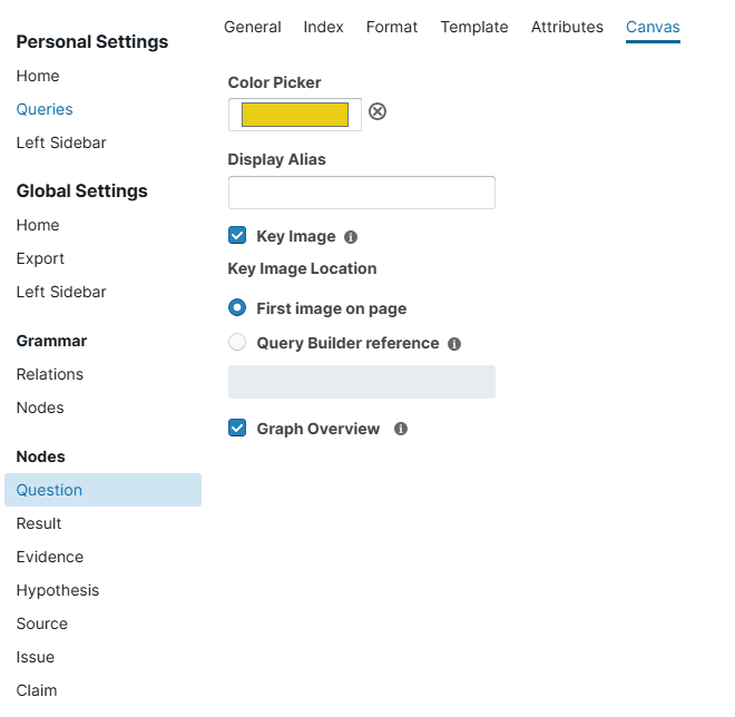 canvas settings